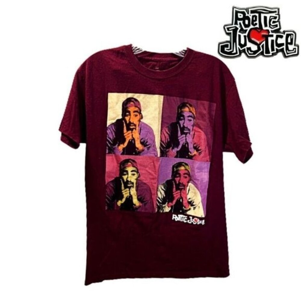 Poetic Justice‎ Tupac Pop Art Graphic Women's Crewneck Short Sleeve Tee